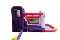 מתנפח מים QW006 JUMPY מגלשת מים כפולה + בריכה + רובה מים מובנה  מתנפח מים חד קרן | אבי שושן החוויה אבי שושן החוויה