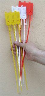 סוגר ביטחון פלסטיק LONG SEAL 6X420 mm כמות 1000 יח'  פלומבת פלסטיק, אזיקון אבטחה אבי שושן החוויה