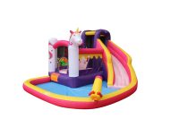מתנפח מים QW006 JUMPY מגלשת מים כפולה + בריכה + רובה מים מובנה  מתנפח מים חד קרן | אבי שושן החוויה אבי שושן החוויה