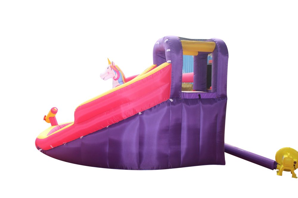מתנפח מים QW006 JUMPY מגלשת מים כפולה + בריכה + רובה מים מובנה  מתנפח מים חד קרן | אבי שושן החוויה אבי שושן החוויה