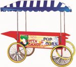 עגלת רטרו למכונות מזון - עם גגון  עגלה למכונת פופקורן אבי שושן החוויה